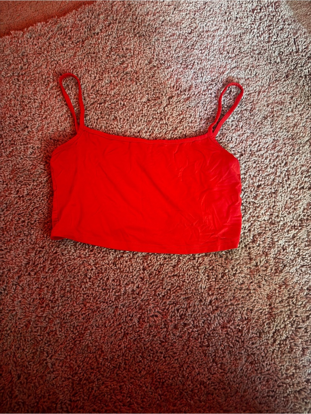SHEIN Red Spaghetti Strap Crop Camisole